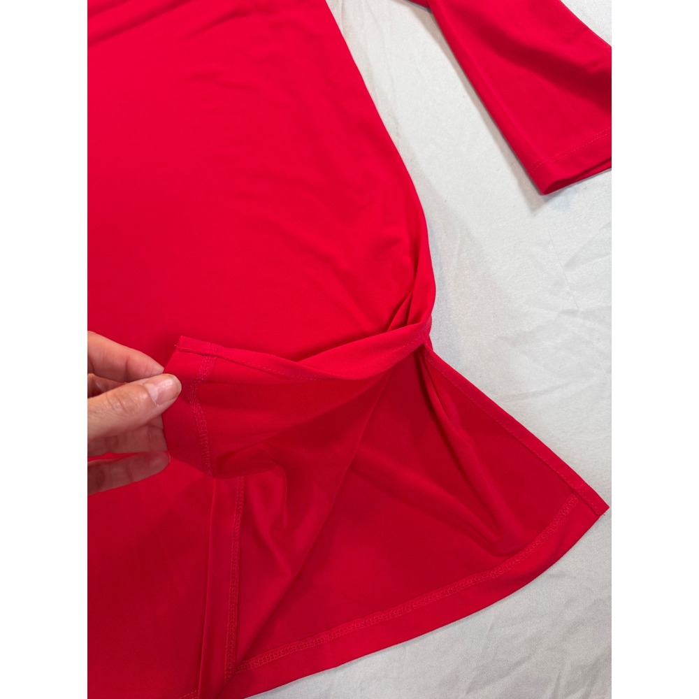 Susan Graver Modern Essentials Red V-Neck 3/4 Sleeve Top Size‎ LP A512800 - Picture 6 of 9